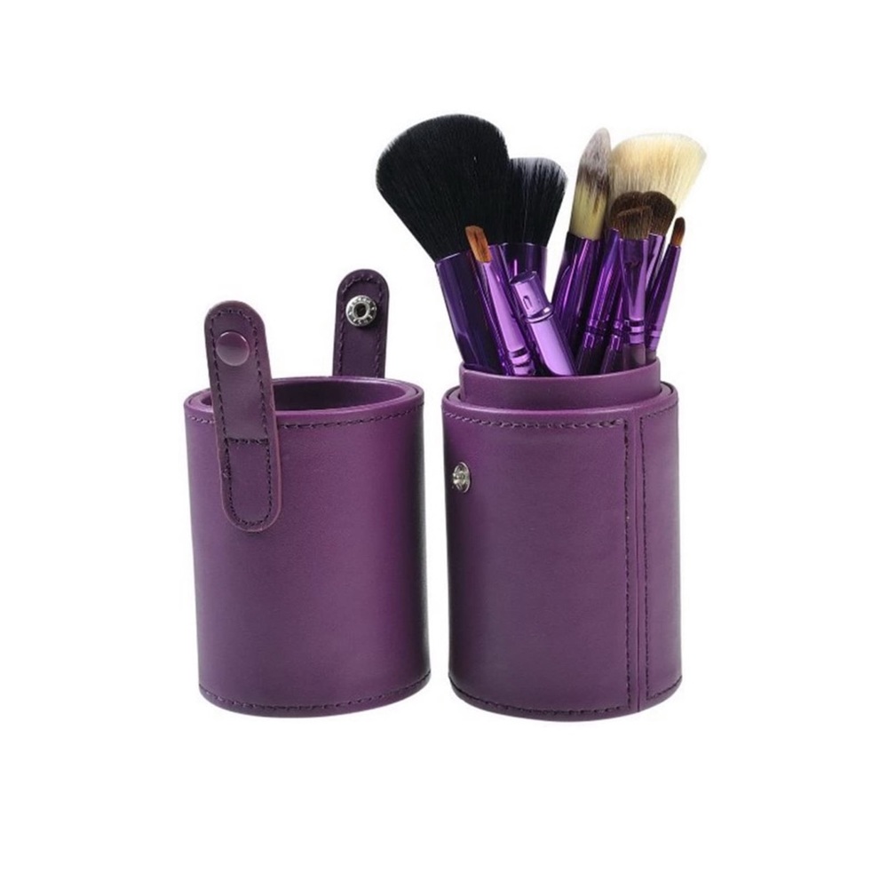 Purple Makeup Brush Set with Case